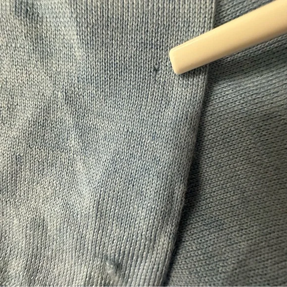 Calvin Klein Extra-Fine Merino Wool Sweater Baby Blue V-Neck NWT European Yarn L - Picture 12 of 15